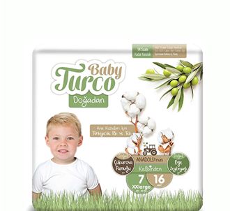 Baby Turco Детские подгузники №7 xx Large (16+кг) 16 шт (BBT10020)