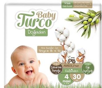 Baby Turco Doğadan 4 Number Maxi 30 Pieces (8-14 кг) (BBT10017)