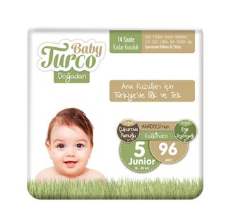 Baby Turco Doğadan 5 номеров Junior 96 подгузников для новорожденных