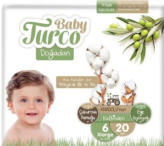 Baby Turco Doğadan Jumbo Cloth 6 Xlarge 20 шт (16+ кг) (BBT10019)