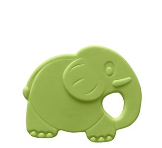 Bambino Резиновый узорчатый мягкий прорезыватель Зеленый слоник
