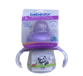 Bebedor Чашка для притирания с мягкой ручкой без капель 150 мл 6+ фиолетовый