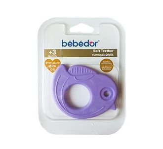 Bebedor Мягкий прорезыватель для зубов Фиолетовая птичка KOD:512 3+ месяцев