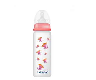 Bebedor Patterned PP Baby Bottle Medium Flow Red 250 мл
