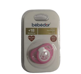 Bebedor Пустышка для новорожденных с вишневым наконечником +18 месяцев розовая