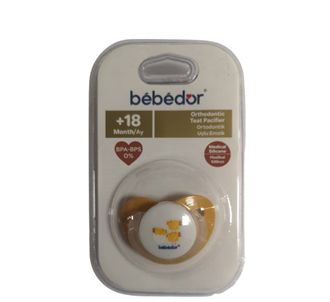 Bebedor Пустышка с силиконовым нёбом +18 месяцев горчичного цвета