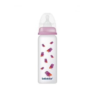 Bebedor Узорчатая полипропиленовая детская бутылочка среднего потока фиолетовая 250 мл