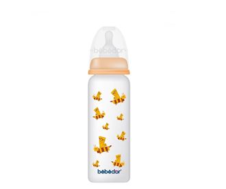 Bebedor Узорчатая полипропиленовая детская бутылочка среднего потока желтая 250 мл