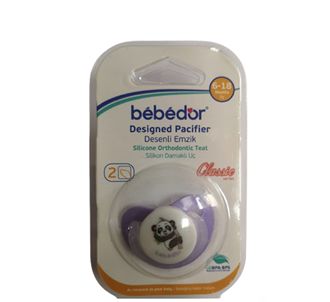 Bebedor Узорчатая соска-пустышка с силиконовым наконечником Классическая серия 6-18 месяцев Фиолетовый