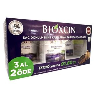 Bioxcin Черный чесночный шампунь против выпадения волос 300 мл | Купи 3 заплати 2