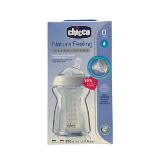 Chicco Natural Feeling Vetro-Glass Детская бутылочка 0м+ 250 мл (CHIC10034)