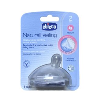 Chicco NaturalFeeling Baby Bottle Pacifier 2Month+ Medium Flow Single (CHIC10074)