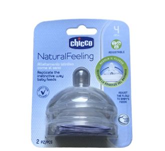 Chicco NaturalFeeling Flow Adjustable 2-Piece Пустышка для детской бутылочки 4м+ (CHIC10075)
