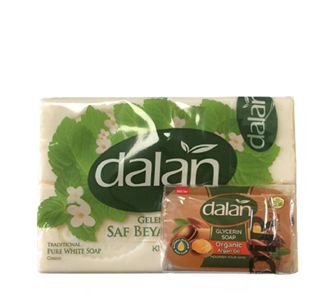 Dalan Pure Classic White Soap Mould 4x150 gr + Organic Argan Oil Hand Soap Gift