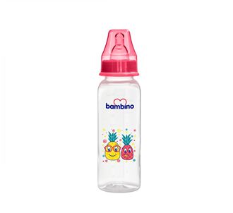 Детская бутылочка Bambino 0+ месяц стандарт пп 150 мл красная B018