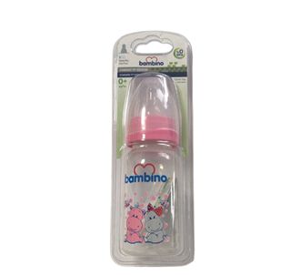 Детская бутылочка Bambino 0+ месяц стандарт пп 150 мл розовая B018
