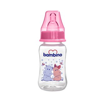 Детская бутылочка Bambino Oval Grip PP 150 мл розовая