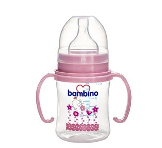 Детская бутылочка Bambino PP с широким горлом 150 мл розовая