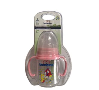 Детская бутылочка Bambino PP с широким горлом 150 мл розовая B817
