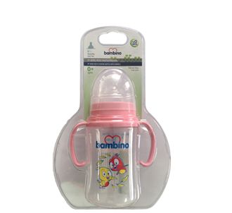 Детская бутылочка Bambino Pp с широким горлом розовая 250 мл B818