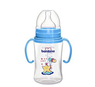 Детская бутылочка Bambino с широким горлом PP 250 мл синяя