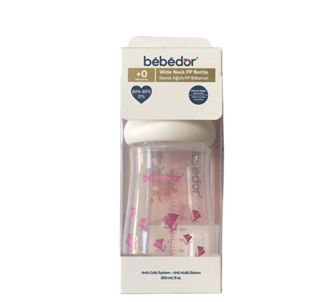 Детская бутылочка Bebedor с широким горлом и антиколиковой системой из полипропилена с рисунком бабочки 260 мл