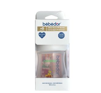 Детская бутылочка Bebedor с широким горлышком из полипропилена с антиколиковым покрытием и рисунком пчелы 180 мл