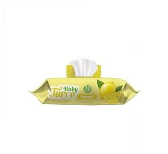 Детское влажное полотенце Baby Turco с ароматом лимона 70 листов