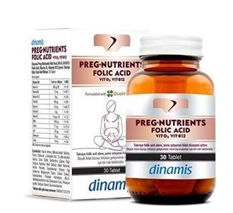Dinamis Preg-Nutrients Фолиевая кислота 30 таблеток