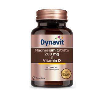 Dynavit Цитрат магния 200 200 мг - витамин D Дополнительное питание 60 таблеток