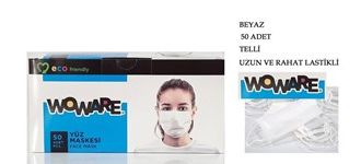 Ece Woware Эластичная хирургическая маска для лица 50 шт. белая