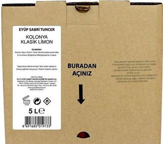 Eyüp Sabri Tuncer Lemon Cologne 80 Degrees 5 lt Bag in Box