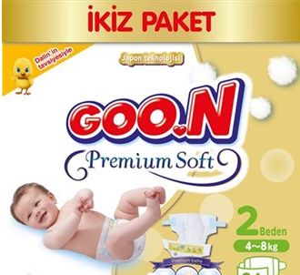 Goon Детские подгузники Premium Soft Newborn 2 размера Экономическая упаковка 34 шт.