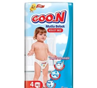 Goon Pants Panty Детские подгузники Happy Baby 4 размера Jumbo Package 38 штук 9-14 кг