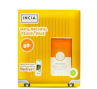 Incia 100% натуральный солнцезащитный крем для лица Spf 50 50 мл + жидкое мыло в подарок