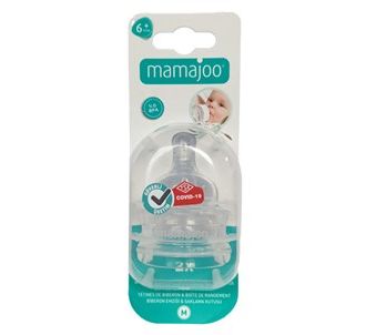 Mamajoo 0% BPA Силиконовая соска для детских бутылочек двойная M No:2 6+ лет