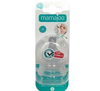 Mamajoo 0% BPA силиконовая соска для детских бутылочек двойная S No:1 0+Ayear