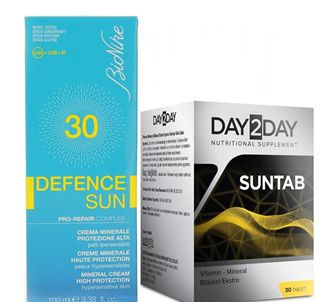 Минеральный солнцезащитный крем BioNike Defence Sun Spf 30 100 мл + Day2Day Suntab 30 таблеток