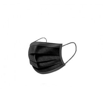 Mirmed Эластичная маска для лица 3 слойная 50 шт. черная (MIRM10002)