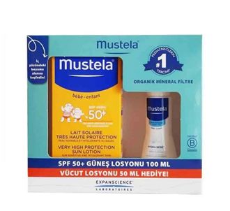Mustela Spf 50+ солнцезащитный лосьон 100 мл + лосьон для тела 50 мл