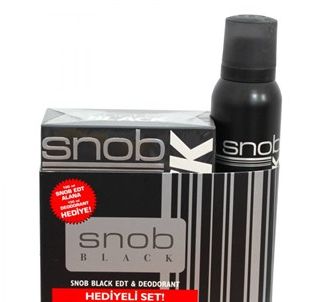 Мужской парфюмерный набор Snob Black EDT 100 мл + део-спрей 150 мл