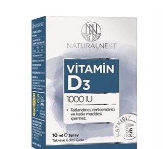 Naturalnest Витамин D3 1000 МЕ спрей 10 мл (SKT:11/2022) (BİON10075)