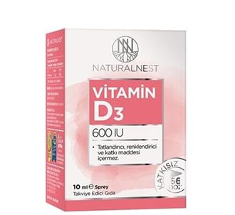 Naturalnest Витамин D3 600 МЕ спрей 10 мл (SKT:04/2023) (BİON10076)