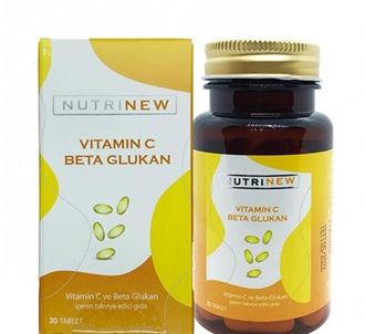 Nutrinew Дополнительное питание, содержащее витамин С и бета-глюкан 30 таблеток