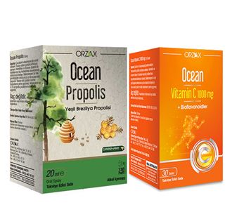 Океанский прополис спрей 20 мл + Orzax Ocean Vitamin C 1000 мг 30 таблеток (двойной набор) (ORZA10044)