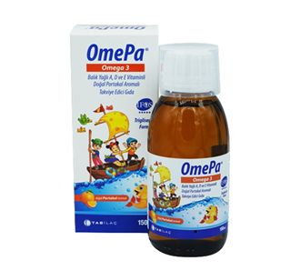 OmePa Omega 3 A D и E Витамин со вкусом апельсина 150 мл (SKT:04/2023)