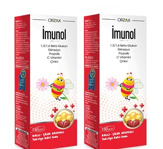 Orzax Imunol Honey Strawberry Flavoured Supplementary Food 2x150 ml