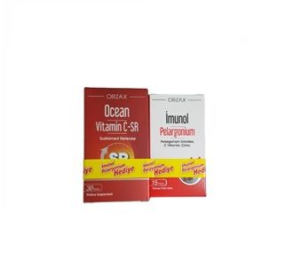 Orzax Ocean Vitamin C Sr 500 Mg 30 Tablets + Immunol Pelargonium 15 Capsules Выгодный пакет