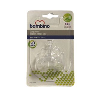 Пустышка для детской бутылочки Bambino с широким горлышком 2 № T105