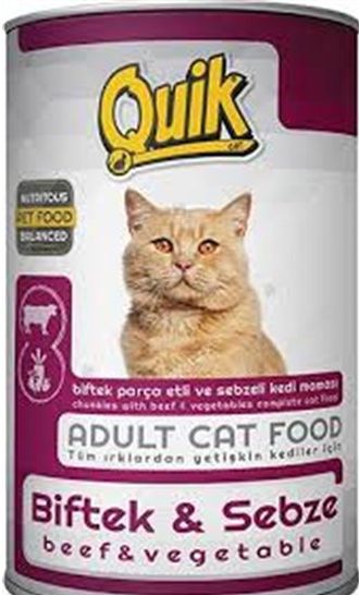 Quik Говядина с овощами консервированный корм для кошек 415 гр